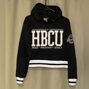 HBCU Chenille Shades Collegiate Luxe Luxury Brand Crop Hoodie Size L